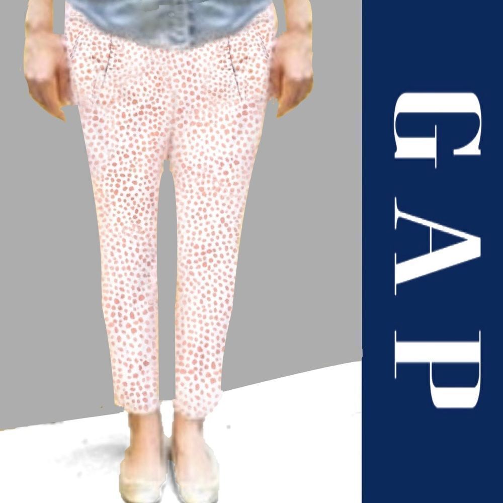 Gap Skinny Mini peach Polka Dot Khakis